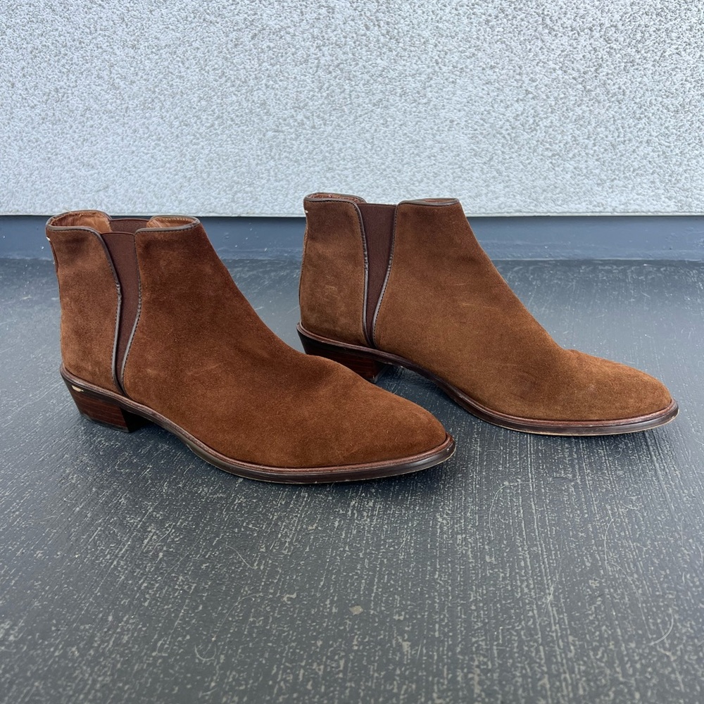 Massimo Dutti Brown SUEDE LEATHER STRETCH ANKLE CHELSEA BOOTS EU 41 US 9.5